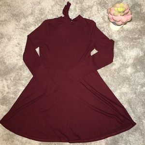Burgundy dress with back bow